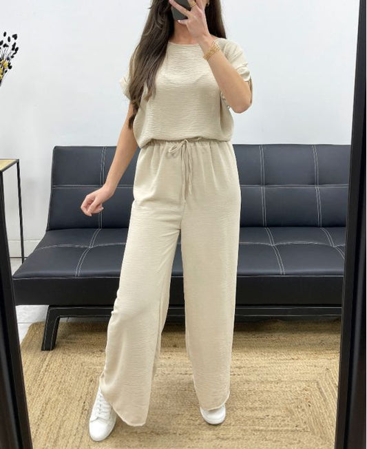 ENSEMBLE TOP DOS DENTELLE + PANTALON
