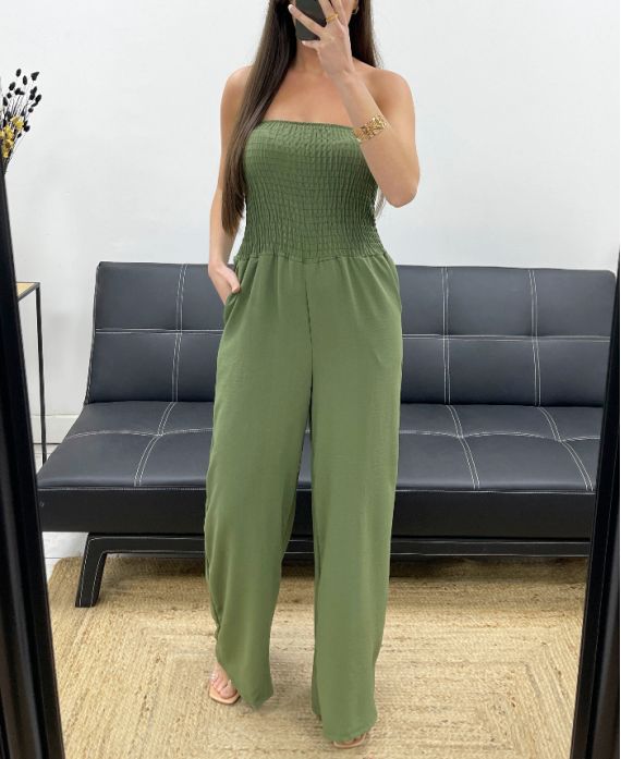 COMBI-PANTALON BUSTIER ELASTIQUE