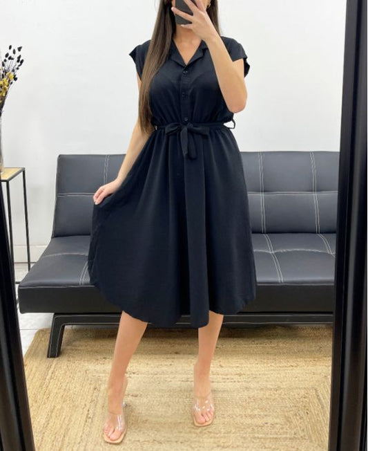 ROBE SAFARI d'été à manches courtes